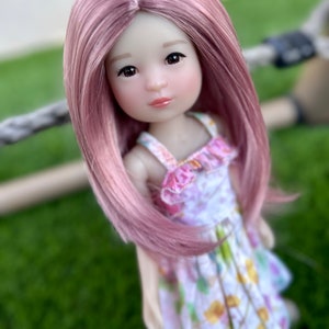 Peruka na zamówienie na głowę 13" Dianna Effner Little Darling, rozmiar 7-8" Siblies, Ellowyne, My Meadow Avery, Mini Pal Maru, "Stretch Cap"