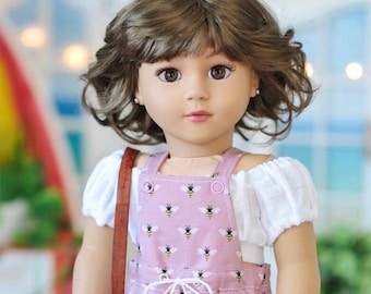 PREORDER Zazou Dolls Custom 18 Inch doll Vegan Mohair Wig | 10-11 Head Size "Stretch Cap" | Made to Fit 18’’ American Doll OG Meadowdolls