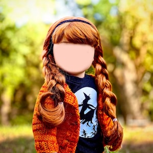 PREORDER Custom doll wig for 18&quot; American Dolls- Vegan Mohair - fits 10-11&quot; head size &quot;Stretch Cap&quot;  Blythe BJD Gotz meadowdolls Zazou