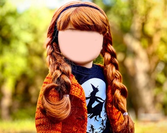 PREORDER Custom doll wig for 18" American Dolls- Vegan Mohair - fits 10-11" head size "Stretch Cap"  Blythe BJD Gotz meadowdolls Zazou