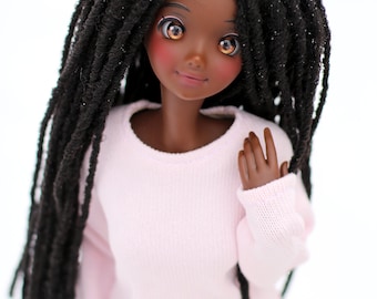 PREORDER Zazou Dolls Custom doll Wig for Smart Dolls-Tangle Resistant- 8.5&quot; head size of Bjd, SD, Dollfie Dream dolls braided locs AA