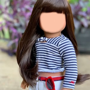 Custom doll wig for 18" American Dolls - Heat Safe - Tangle Resistant - fits 11" head size of 18" dolls OG  BJD Gotz Samantha Zazou