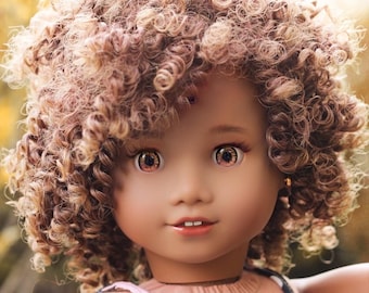 PREORDER Custom doll wig for 18" Dolls-Heat Safe-Tangle Resistant-fits 11" head size of such dolls as American Doll OG Journey Gotz AA Ombre