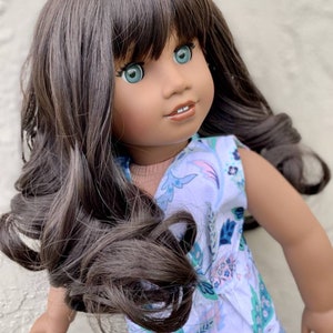 Custom doll wig for 18" American Girl Dolls - Heat Safe - Tangle Resistant - fits 11" head size of 18" dolls OG Blythe Journey Gotz Zazou