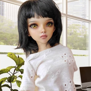PREORDER Custom doll Wig for Minifee 1/4 BJD Dolls- "TAN Caps" 6-7" head size of Bjd, msd, Boneka ,Fairyland Minifee dolls mohair