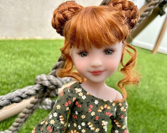 PREORDER Custom doll WIG Exclusive Vegan Mohair-fits 8-9" head size Kaye Wiggs, RRFF, Meadowdolls Dumplings , bjd, "Stretch Fit" Zazou