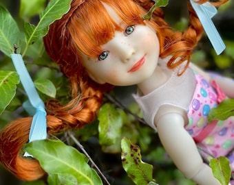PREORDER Custom doll WIG Exclusive Vegan Mohair-fits 9-10" head size Kaye Wiggs, RRFF, Wellie Dolls, bjd, Girl for All Time"Loose Fit"