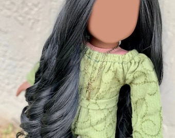 PREORDER Custom doll wig for 18" American Doll- Heat Safe - Tangle Resistant - fits 11" head size of 18" dolls OG Blythe BJD Gotz