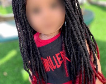 Custom doll wig for 18" American Doll Dolls-Heat Safe -Tangle Resistant-fits 10-11" head size of 18" dolls OG  Gotz AA Marley Locs