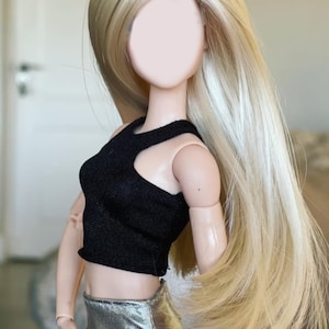 Zazou Dolls custom wig 1/6 scale for Fashion Doll head size 3-4&quot; BJD Dollfie pukipuki Pocket Doll