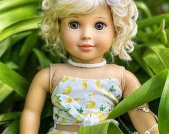 PREORDER Zazou Dolls Custom 18 Inch doll blonde Wig | 11-12" Head Size "Stretch Cap" | Made to Fit 18’’ American Doll OG Meadowdolls Ardyn