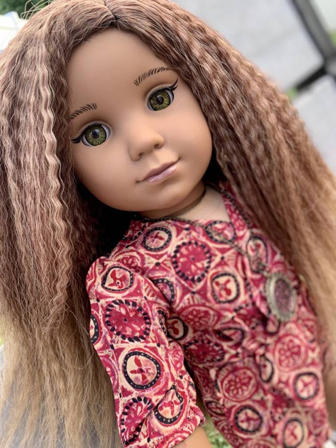Zazou Custom Doll Wig for 18 American Doll Tangle Resistantfits 11
