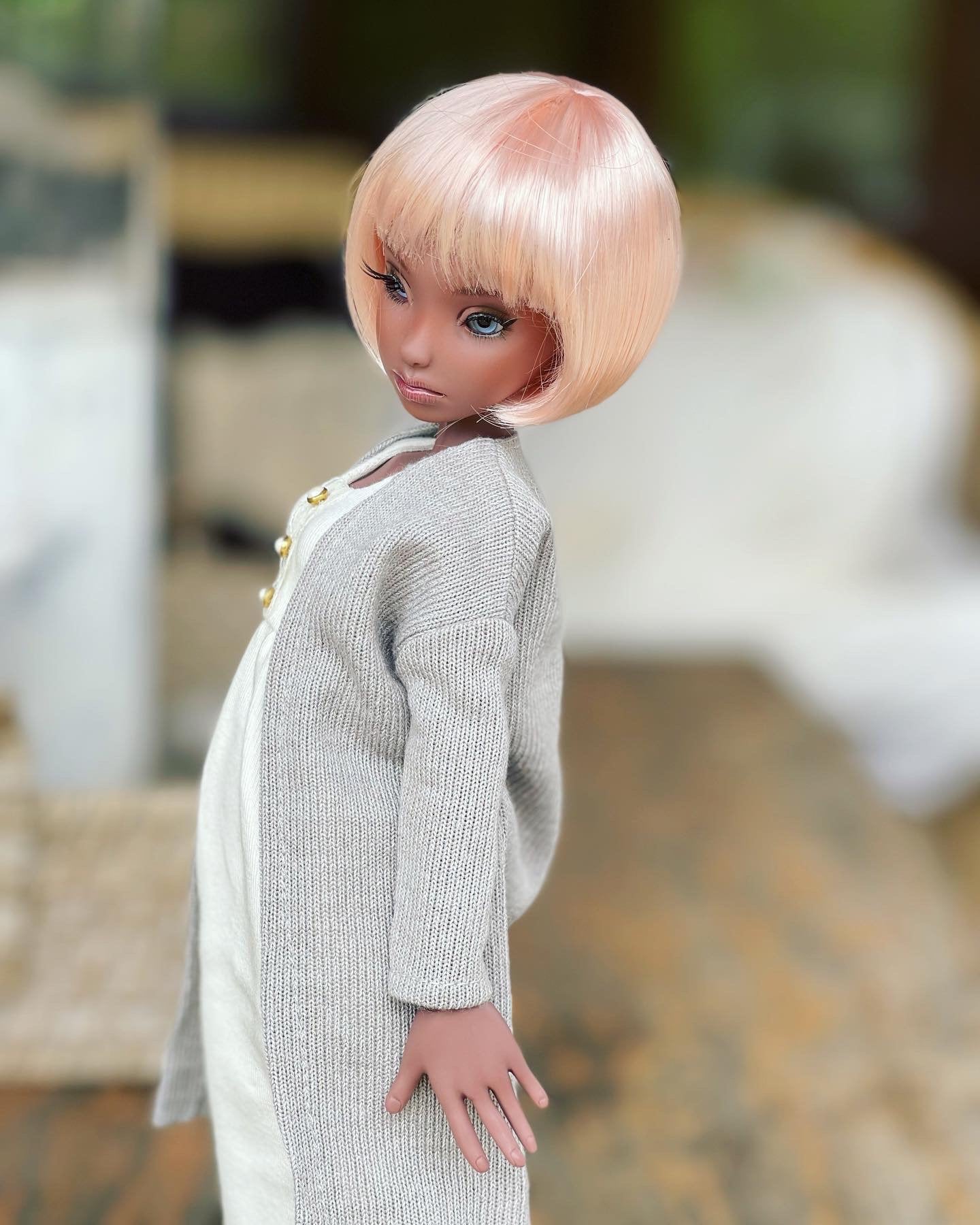 1/4 BJD人形用カスタムドールウィッグ - 「タンキャップ」 6-7インチ