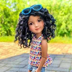 PREORDER Custom doll WIG Exclusive Vegan Mohair-fits 9-10&quot; head size Kaye Wiggs, RRFF, Wellie Dolls, bjd, Girl for All Time&quot;Loose Fit&quot;
