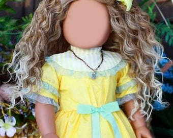 Zazou Custom doll wig for 18" American  Dolls - Heat Safe - Tangle Resistant - fits 10-11" head size of 18" dolls OG Blythe BJD Gotz