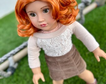 18インチアメリカンドール用カスタムドールウィッグ - 耐熱性 - 絡まり