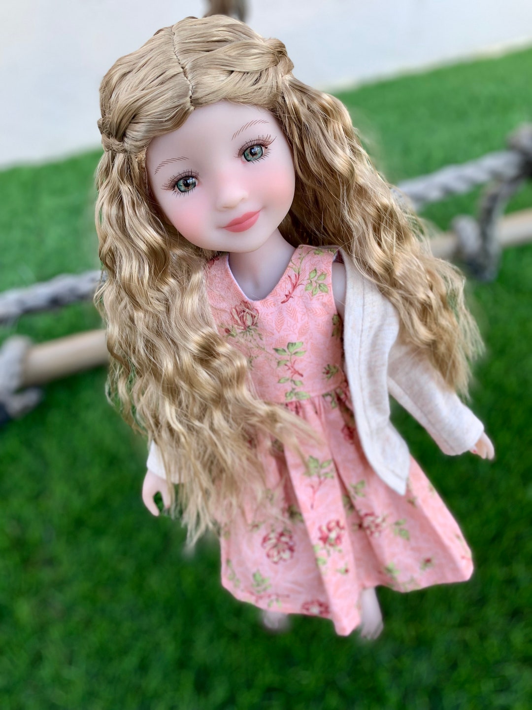 Custom doll WIG for 14 AG Dolls - Heat Safe-Tangle Resistant-fits