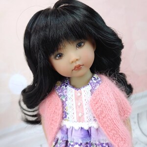 Peruka na zamówienie dla dziewcząt: 13" Dianna Effner Little Darling, rozmiar głowy: 7-8" Tonner Ellowyne, My Meadow Avery, Mini Pal Maru, Paola Reina, Liz Frost