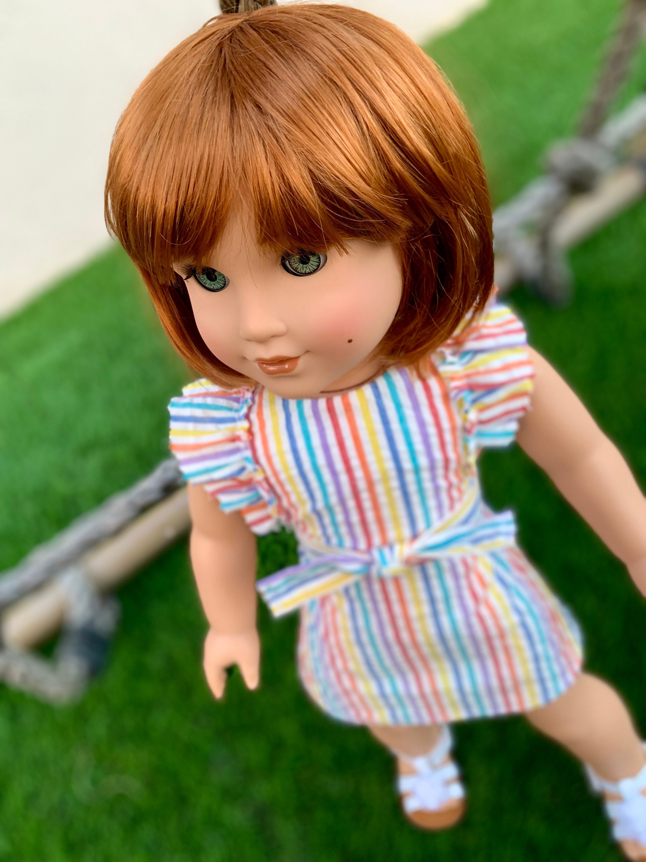 Custom doll wig for 18 American Girl Dolls -Heat & Tangle