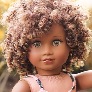 Custom doll wig for 18" American Girl Dolls-Heat Safe-Tangle Resistant-fits 11" head size of 18" dolls OG Journey Gotz AA Ombre