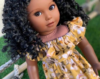 Zazou Custom 18 Inch doll Vegan Mohair Wig | 10-11 Head Size "Stretch Cap" | Made to Fit 18’’ American  Dolls OG Doll Meadowdolls