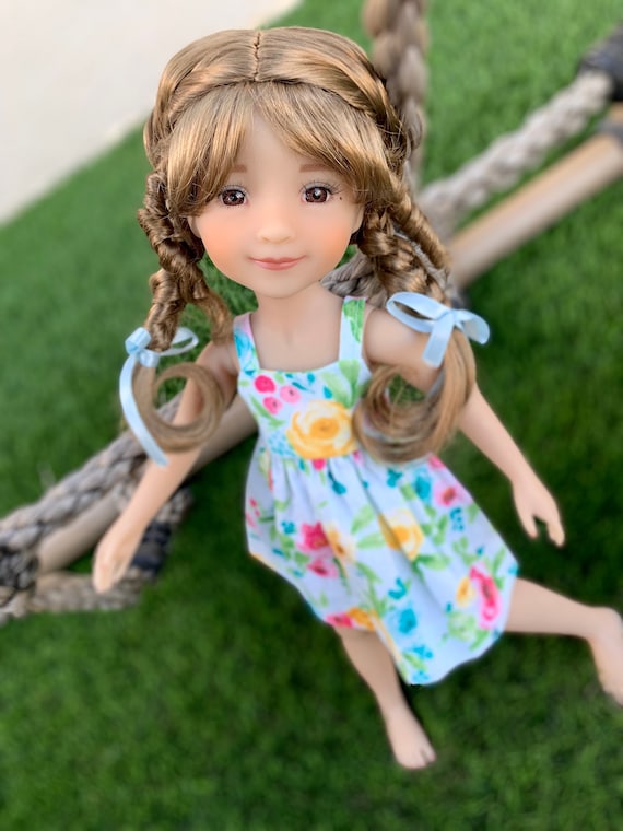Custom doll WIG Exclusive Vegan Mohair-fits 9-10" head size Kaye Wiggs, RRFF, Wellie Dolls, bjd, Girl for All Time"Loose Fit"