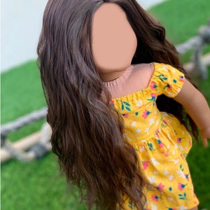 PREORDER Custom doll wig for 18&quot; American Dolls - Heat Safe - Tangle Resistant - fits 11&quot; head size of 18&quot; dolls OG Gotz Beach Waves Zazou