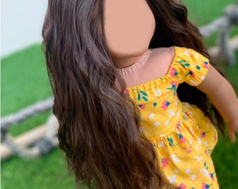 PREORDER Custom doll wig for 18" American Dolls - Heat Safe - Tangle Resistant - fits 11" head size of 18" dolls OG Gotz Beach Waves Zazou