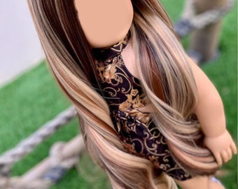 PREORDER Zazou Dolls Custom doll wig for 18" American Doll   - Heat Safe - Tangle Resistant-fits 11" head size of 18" dolls OG BJD Gotz