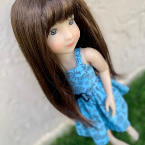 ZAMÓW W PRZEDSPRZEDAŻY PERUKĘ na zamówienie na głowę 13" Dianna Effner Little Darling, rozmiar 7-8" Siblies, Ellowyne, My Meadow Avery, Liz Frost „Stretch Cap”