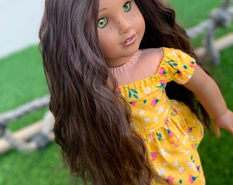 Custom doll wig for 18" American Girl Dolls - Heat Safe - Tangle Resistant - fits 10-11" head size of 18" dolls OG Journey Gotz Beach Waves
