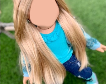 PREORDER Zazou Dolls Custom 18 Inch doll Vegan Mohair Wig | 10-11" Head Size "Stretch Cap" | Made to Fit 18’’ American Dolls OG  Meadowdolls