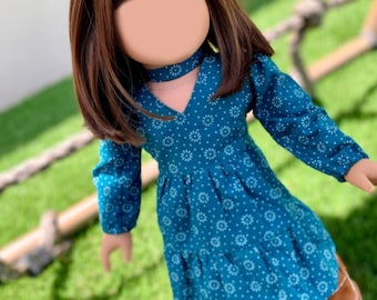 Custom doll wig for 18" American Doll -Heat & Tangle Resistant-fits 11" size of 18" dolls OG Blythe BJD Gotz dark brown bangs Zazou