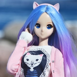 Custom doll Wig for Smart Dolls- &quot;TAN CAPS&quot; 8&quot; head size of Bjd, SD, Dollfie Dream dolls  unicorn limited Zazou Dolls