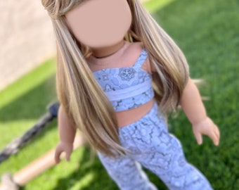 PREORDER Zazou Custom 18 Inch doll Vegan Mohair Wig | 10-11&quot; Head Size &quot;Stretch Cap&quot; | Made to Fit 18’’ American Dolls Gotz Doll Meadowdolls