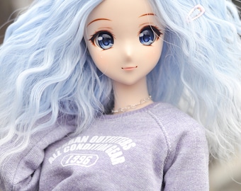 Custom doll Wig for Smart Dolls- Heat Safe - Tangle Resistant- 8.5" head size of Bjd, SD, Dollfie Dream dolls blue ombre