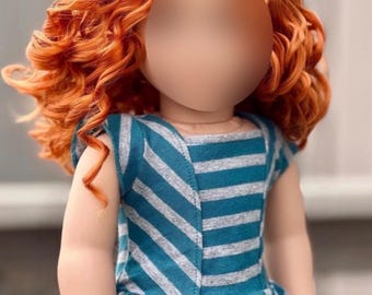 PREORDER Custom doll wig for 18" American Doll- Heat Safe - Tangle Resistant  fits 10-11" head size of 18" dolls OG Journey  Zazou Dolls