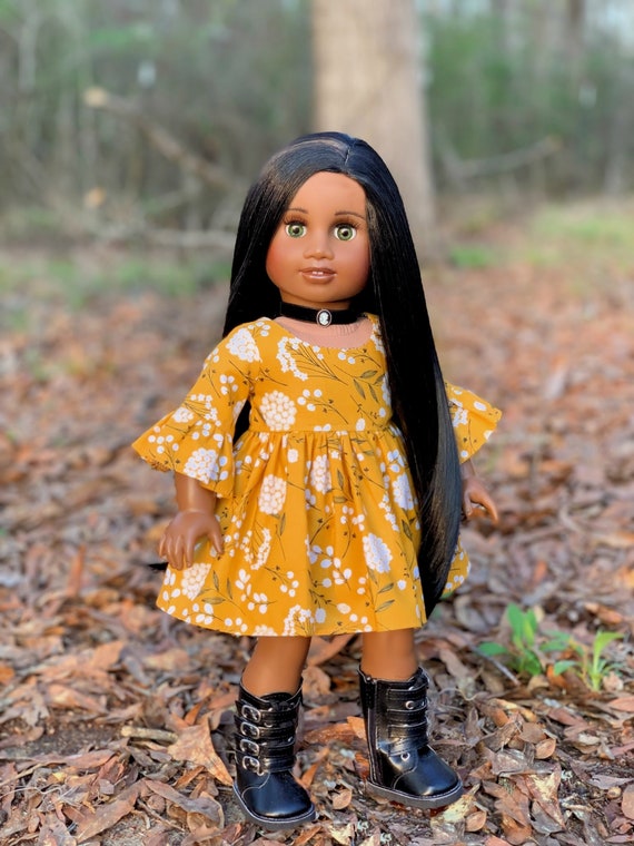 Custom Doll Wig for 18 American Girl Dolls heat Safe-tangle Resistant Fits  11 Head Size of 18 Dolls OG Blythe BJD Gotz Black 