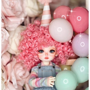 Peruka dla lalek Minifee 1/4 BJD - "TAN CAPS" 6-7" rozmiar głowy lalek BJD, MSD, Boneka, Fairyland Minifee różowe loki Lalki Zazou