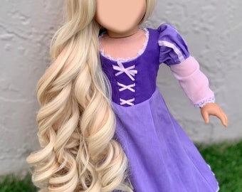 Zazou  Custom doll wig for 18" Dolls -Heat & Tangle Resistant - fits 11" size of  dolls as American Doll OG Blythe BJD Gotz blond