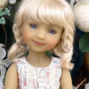 Custom doll WIG Exclusive Vegan Mohair-fits 9-10" head size Kaye Wiggs, RRFF, Wellie Dolls, bjd, Girl for All Time"Loose Fit"
