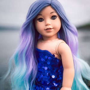 Custom DYED OMBRE Doll Wig for 18 American Girl Doll Heat Safe Tangle  Resistant Fits 10-11 Head Size of All 18 Dolls Unicorn Ombre 