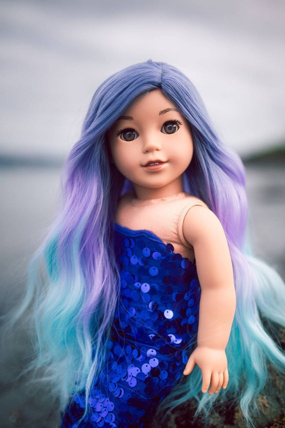 Perruque de poupée DYED OMBRE personnalisée pour poupée American Girl de 18  pouces résistante à la