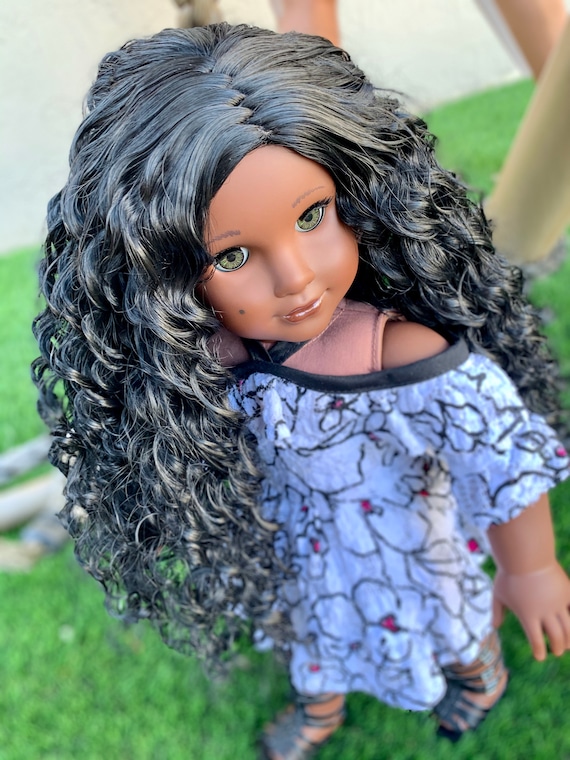 Custom doll wig for 18 American Girl Dolls -Heat & Tangle