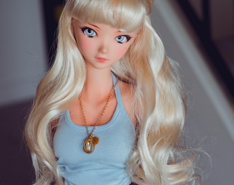 PREORDER Custom doll Wig for Smart Dolls- Heat Safe - Tangle Resistant- 8-9" head size of Bjd dolls  Vegan Mohair Zazou