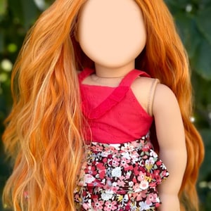 PREORDER Zazou Dolls Custom doll wig for 18" American Dolls - Heat Safe - Tangle Resistant - fits 11" head size of 18" dolls OG  BJD Gotz