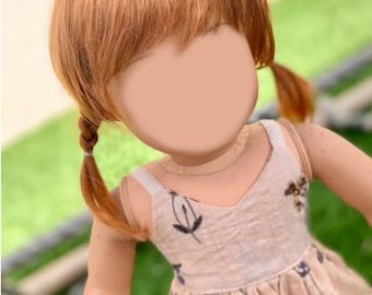 Zazou  Custom 18 Inch doll Vegan Mohair Wig | 10-11 Head Size "Stretch Cap" | Made to Fit 18’’ American Doll OG Meadowdolls