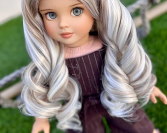 Luxury Custom doll wig for 18" American Dolls - Heat Safe - Tangle Resistant - fits 11" head size of 18" dolls OG Gotz   Zazou dolls