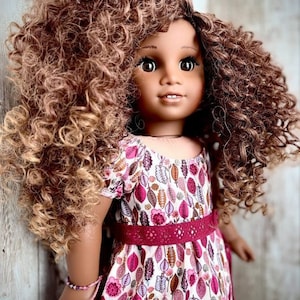 Custom doll wig for 18" American Girl Dolls - Heat Safe - Tangle Resistant - fits 10-11" head size of 18" dolls OurGeneration Journey Ombre