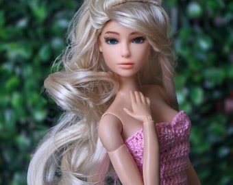 PREORDER 1/6 scale Custom WIG for Fashion Doll head size 3-4&quot; BJD Dollfie pukipuki Pocket Doll Wig Zazou Dolls
